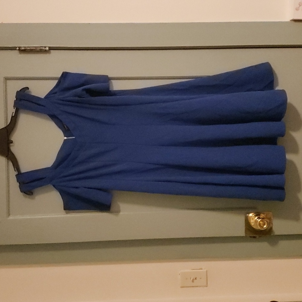 Lane Bryant Royal Blue Cold shoulder Skater style Dress Size 20